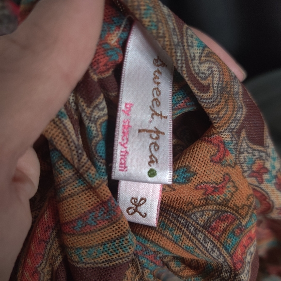 Boho Paisley Shirt Hippy Short Dress Bohemian - Picture 4 of 4